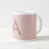 Roos Gouden Stofmoderne Monogram Initiaal Letter Grote Koffiekop (Voorkant rechts)