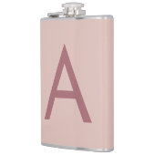 Roos Gouden Stofmoderne Monogram Initiaal Letter Heupfles (Links)