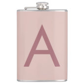 Roos Gouden Stofmoderne Monogram Initiaal Letter Heupfles (Voorkant)