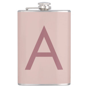 Roos Gouden Stofmoderne Monogram Initiaal Letter Heupfles