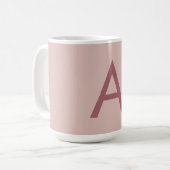 Roos Gouden Stofmoderne Monogram Initiaal Letter Koffiemok (Voorkant links)