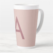Roos Gouden Stofmoderne Monogram Initiaal Letter Latte Mok (Rechterhoek)