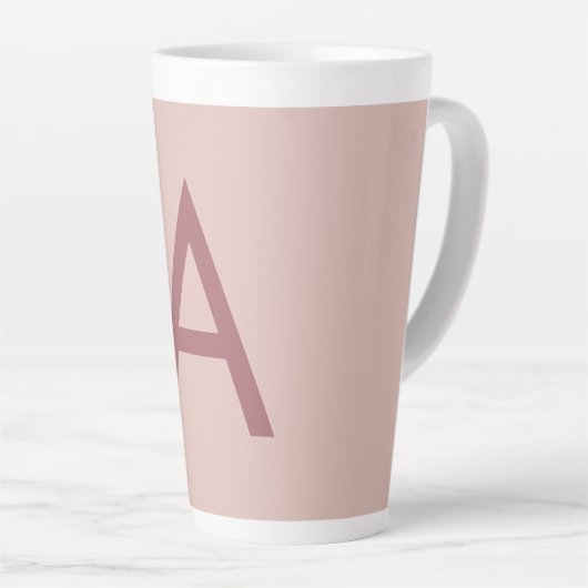 Roos Gouden Stofmoderne Monogram Initiaal Letter Latte Mok (Rechterhoek)