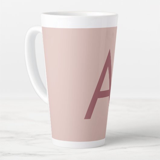 Roos Gouden Stofmoderne Monogram Initiaal Letter Latte Mok (Linkerhoek)