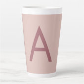 Roos Gouden Stofmoderne Monogram Initiaal Letter Latte Mok (Voorkant)
