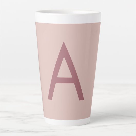 Roos Gouden Stofmoderne Monogram Initiaal Letter Latte Mok (Voorkant)