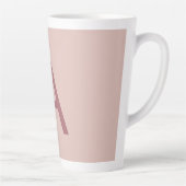 Roos Gouden Stofmoderne Monogram Initiaal Letter Latte Mok (Rechts)