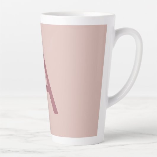 Roos Gouden Stofmoderne Monogram Initiaal Letter Latte Mok (Rechts)