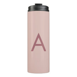 Roos Gouden Stofmoderne Monogram Initiaal Letter Thermosbeker