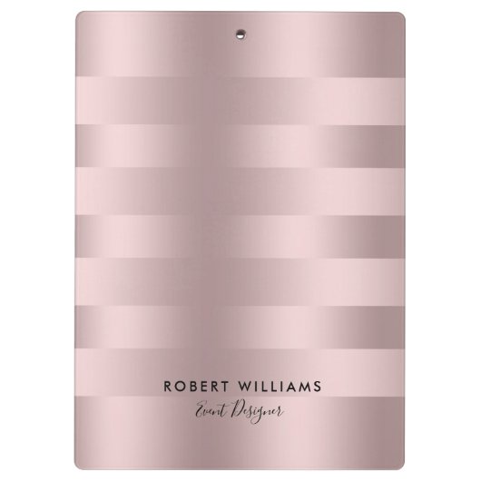 Roos-gouden strepen klembord (Achterkant)