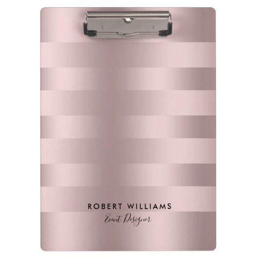 Roos-gouden strepen klembord (Voorkant)