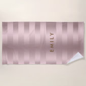 Roos-gouden strepen strandlaken (Voorkant)