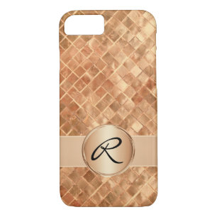 Roos gouden Tegels en aangepaste monogram Case-Mate iPhone Case