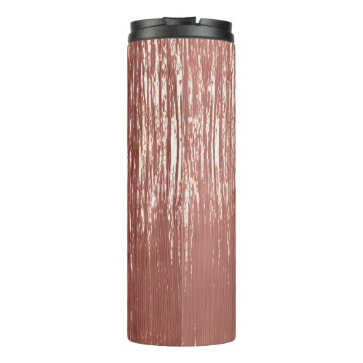 Roos Gouden Tinsel Stripes Thermosbeker (Achterkant)