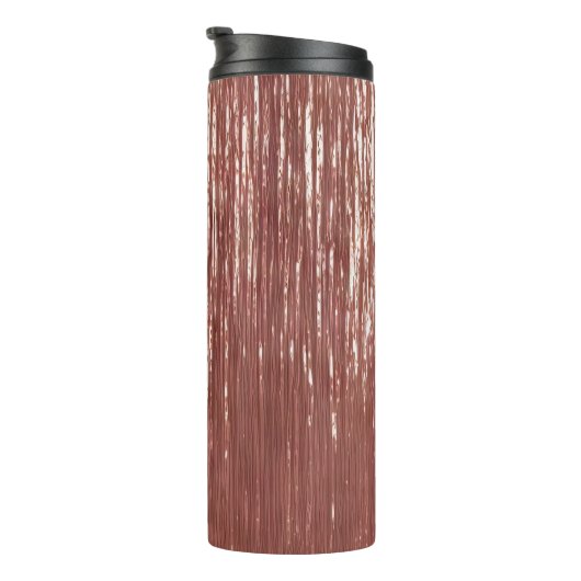 Roos Gouden Tinsel Stripes Thermosbeker (Geroteerd rechts)