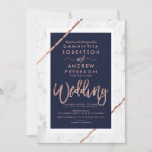 Roos gouden tipografie marmering marmering kaart (Voorkant)