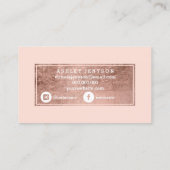 Roos gouden tipografie met microblaadje visitekaartje (Achterkant)