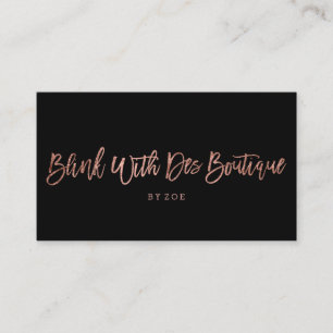 Roos gouden tipografie van het Boutique logo zwart Visitekaartje