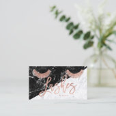 roos gouden tipografie zwart wit marmer visitekaartje (Staand voorkant)