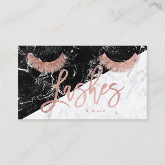 roos gouden tipografie zwart wit marmer visitekaartje (Voorkant)