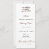 Roos gouden trouwmenu DIY elegant diner Kaart (Voorkant)