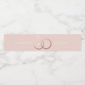 Roos gouden trouwring monogram waterflesetiket waterfles etiket (Enkel label)