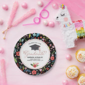 Roos-gouden Typografie Afstuderen kleurrijke bloem Papieren Bordje (Feest)