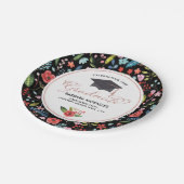 Roos-gouden Typografie Afstuderen kleurrijke bloem Papieren Bordje (Gekanteld)