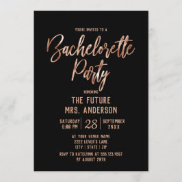 Roos Gouden Typografie Bachelorette Feestuitnodigi Kaart