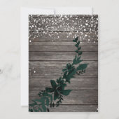 Roos gouden typografie blaassneeuw bruiloft kaart (Achterkant)