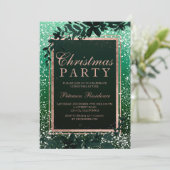 Roos gouden typografie blad sneeuwgroen Kerstmis Kaart (Staand voorkant)