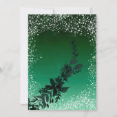 Roos gouden typografie blad sneeuwgroen Kerstmis Kaart (Achterkant)