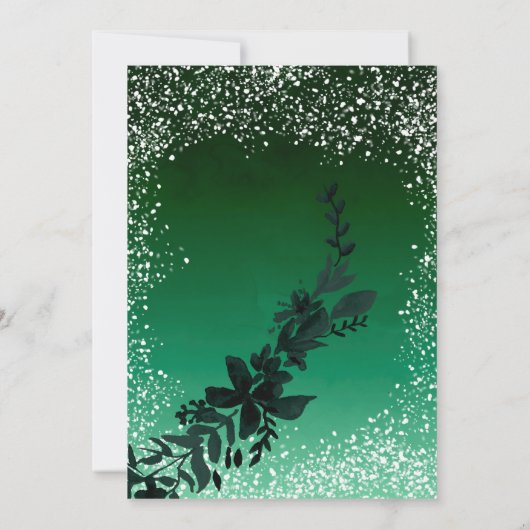 Roos gouden typografie blad sneeuwgroen Kerstmis Kaart (Achterkant)