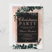 Roos gouden typografie bladsneeuw elegant Kerstmis Kaart (Voorkant)