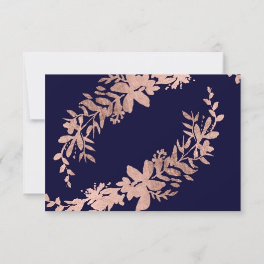 Roos Gouden typografie bloemenmarineblauw rsvp bru (Achterkant)