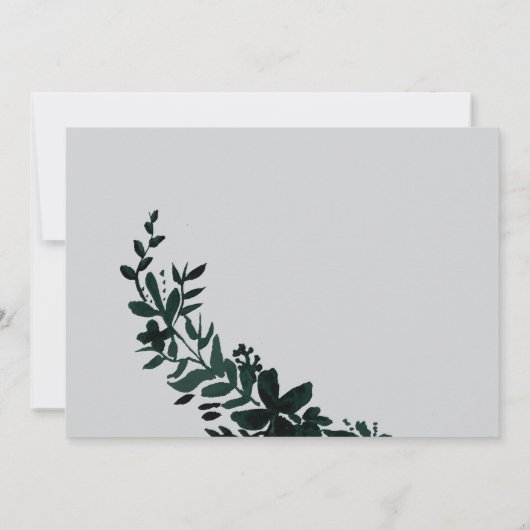 Roos gouden typografie Floral grijs trouwlandschap Kaart (Achterkant)