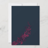 Roos gouden typografie Floral marine rode bruiloft Kaart (Achterkant)