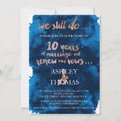 Roos gouden typografie gelofte hernieuwing 10-jari kaart (Voorkant)