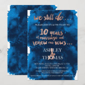 Roos gouden typografie gelofte hernieuwing 10-jari kaart (Voorkant / Achterkant)