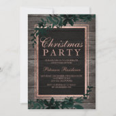 Roos gouden typografie groen bladhout kerstmis kaart (Voorkant)