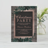 Roos gouden typografie groen bladhout kerstmis kaart (Staand voorkant)