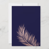Roos Gouden typografie palmbomen marineblauwe brui Kaart (Achterkant)