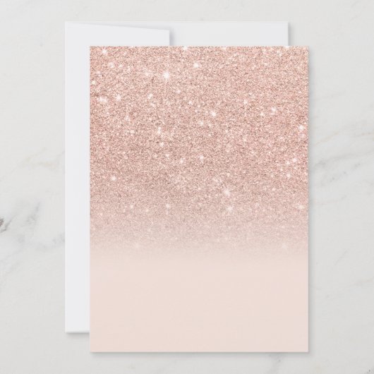 Roos gouden typografie roze ombre Sweet 16 foto Kaart (Achterkant)