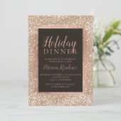 Roos gouden typografie Sneeuwvakantie feest Kraft Kaart (Staand voorkant)