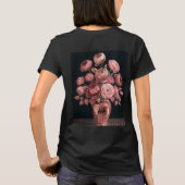 Roos Gouden Vaas Rozen Zwart T-shirt (Achterkant)