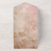  Roos Gouden Verf Bloemen All In One Uitnodiging (Buitenkant)