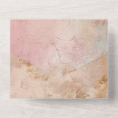  Roos Gouden Verf Bloemen All In One Uitnodiging (Achterkant)