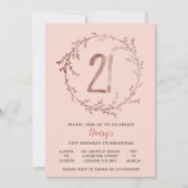 Roos Gouden Verjaardag Meisjes 21e verjaardagsuitn Kaart (Voorkant)