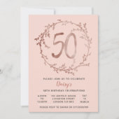 Roos Gouden Verjaardag Meisjes 50ste verjaardagsui Kaart (Voorkant)