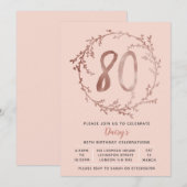 Roos Gouden Verjaardag Meisjes 80ste verjaardagsui Kaart (Voorkant / Achterkant)